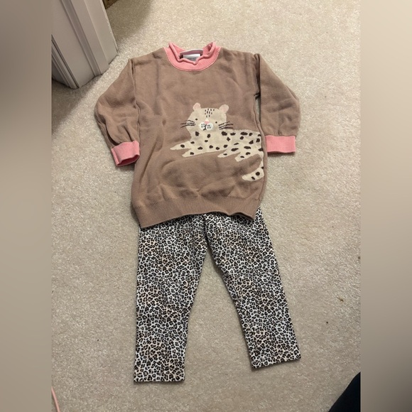 Bonnie Baby Other - 🌸5/$50🌸 Toddler girls Leopard Sweater and leopard print Leggings Set